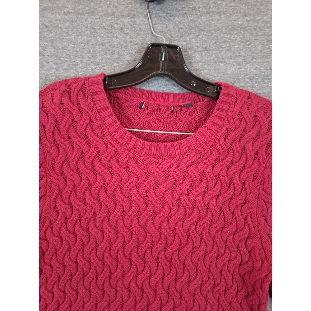 Jeanne Pierre Womens Sweater Small Red Currant Cable Kni Pullover‎ Holiday Cozy